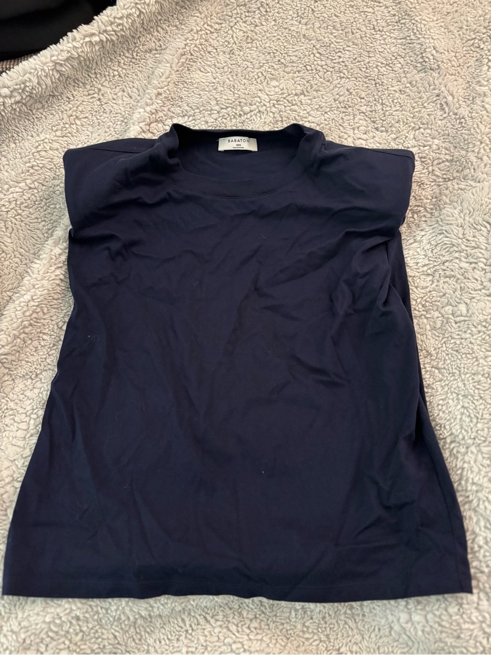 Navy shoulder pad mussel tank